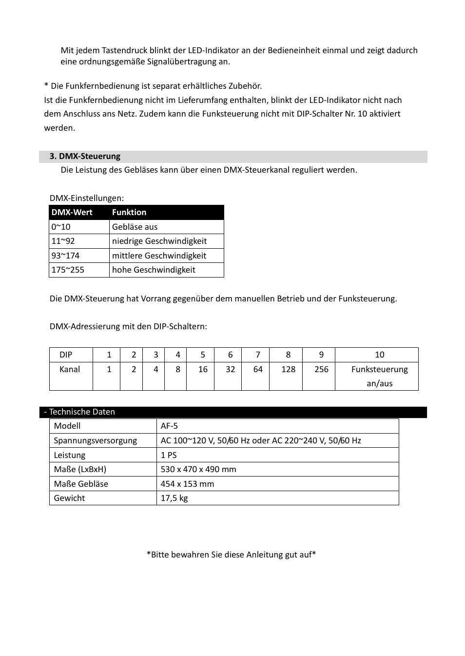 Antari Lighting and Effects AF-5 User Manual | Page 11 / 16
