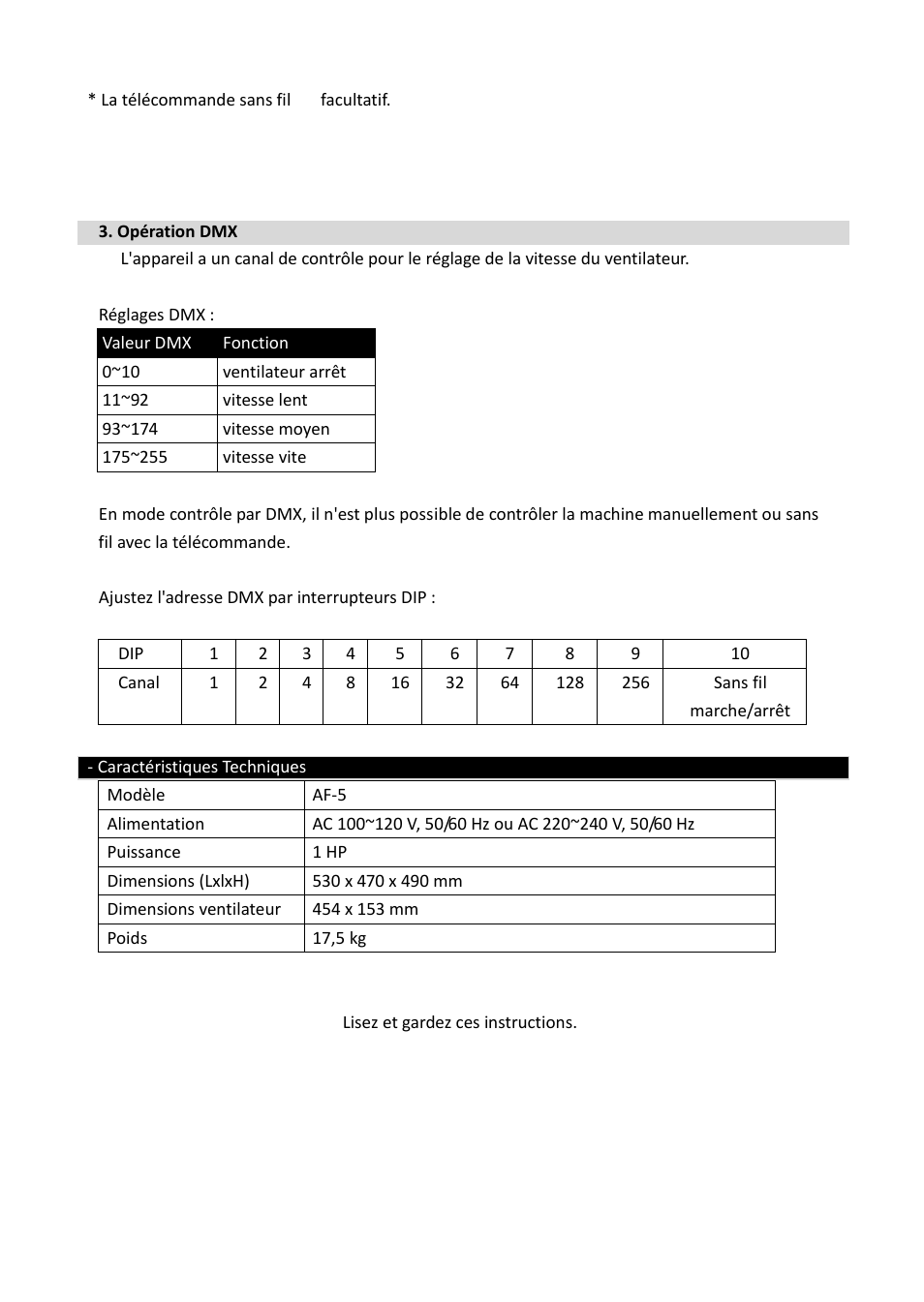 Antari Lighting and Effects AF-5 User Manual | Page 8 / 16