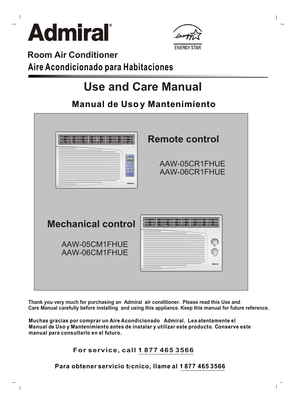 Admiral AAW-06CM1FHUE User Manual | 31 pages