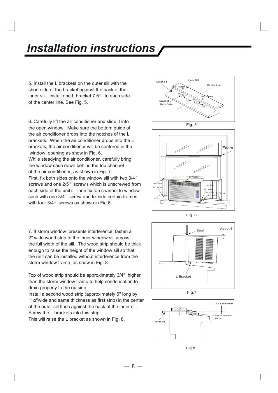 Installation instructions | Admiral AAW-06CM1FHUE User Manual | Page 9 / 31