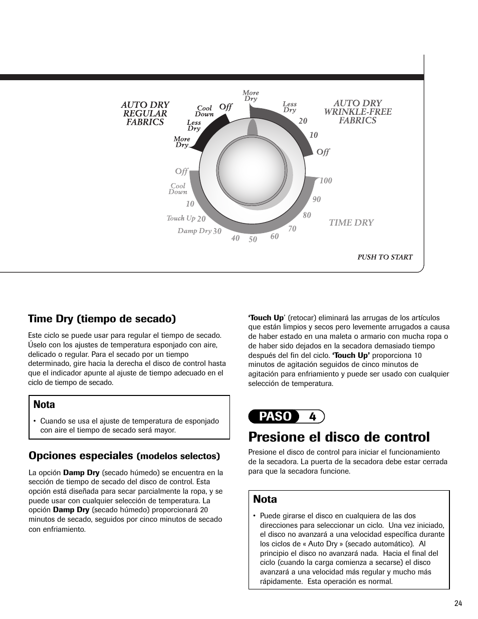 Presione el disco de control, Paso 4 | Admiral AD-1 User Manual | Page 25 / 32