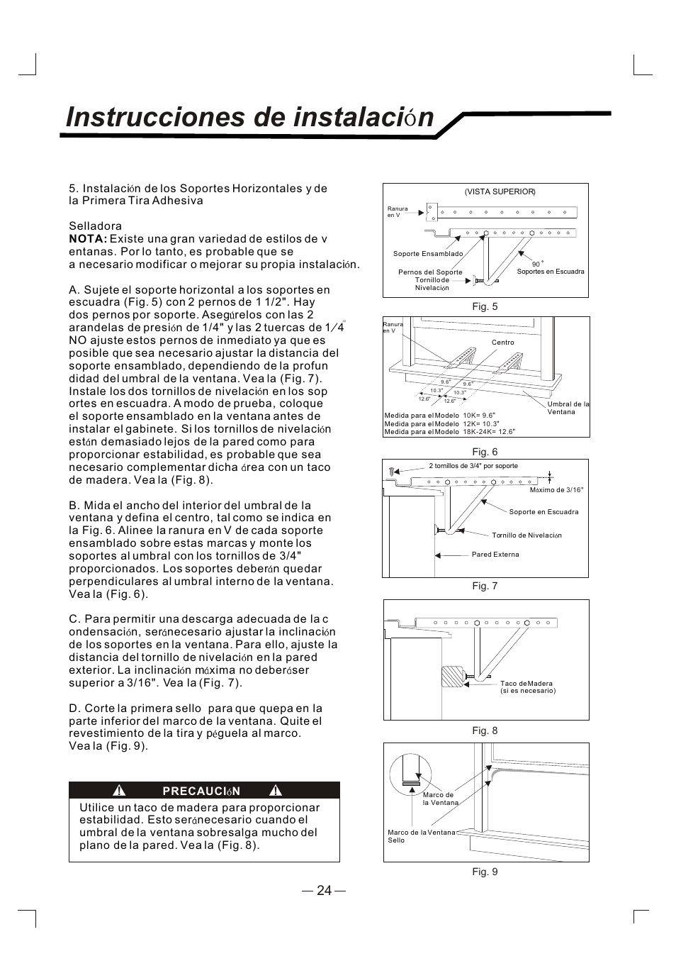 Instrucciones de instalaci n | Admiral AAW-24CM3FHU User Manual | Page 25 / 35