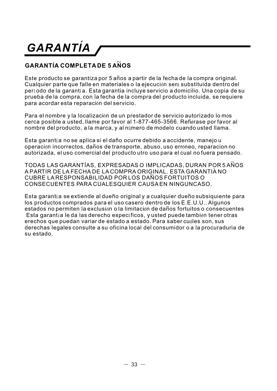Garantia | Admiral AAW-24CM3FHU User Manual | Page 34 / 35