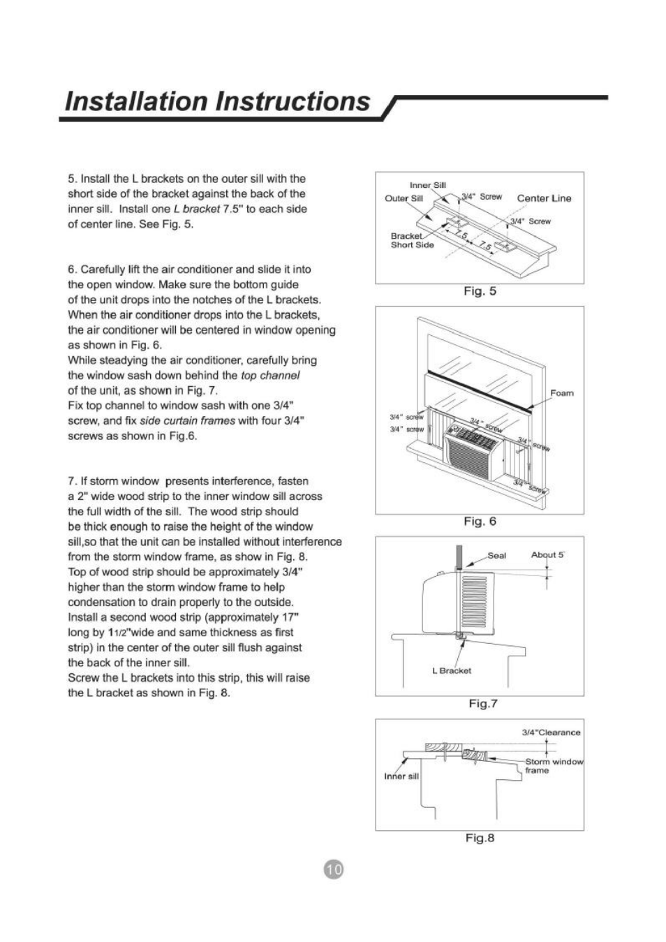 Installation instructions | Admiral AW-05CR1FHLU User Manual | Page 11 / 36