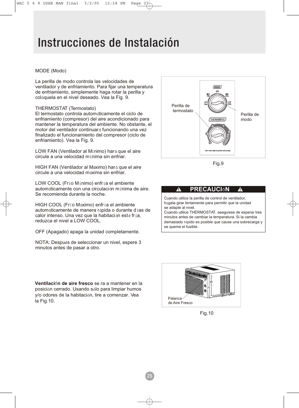 Instrucciones de instalación | Admiral AAW-08DR1FHU User Manual | Page 27 / 34