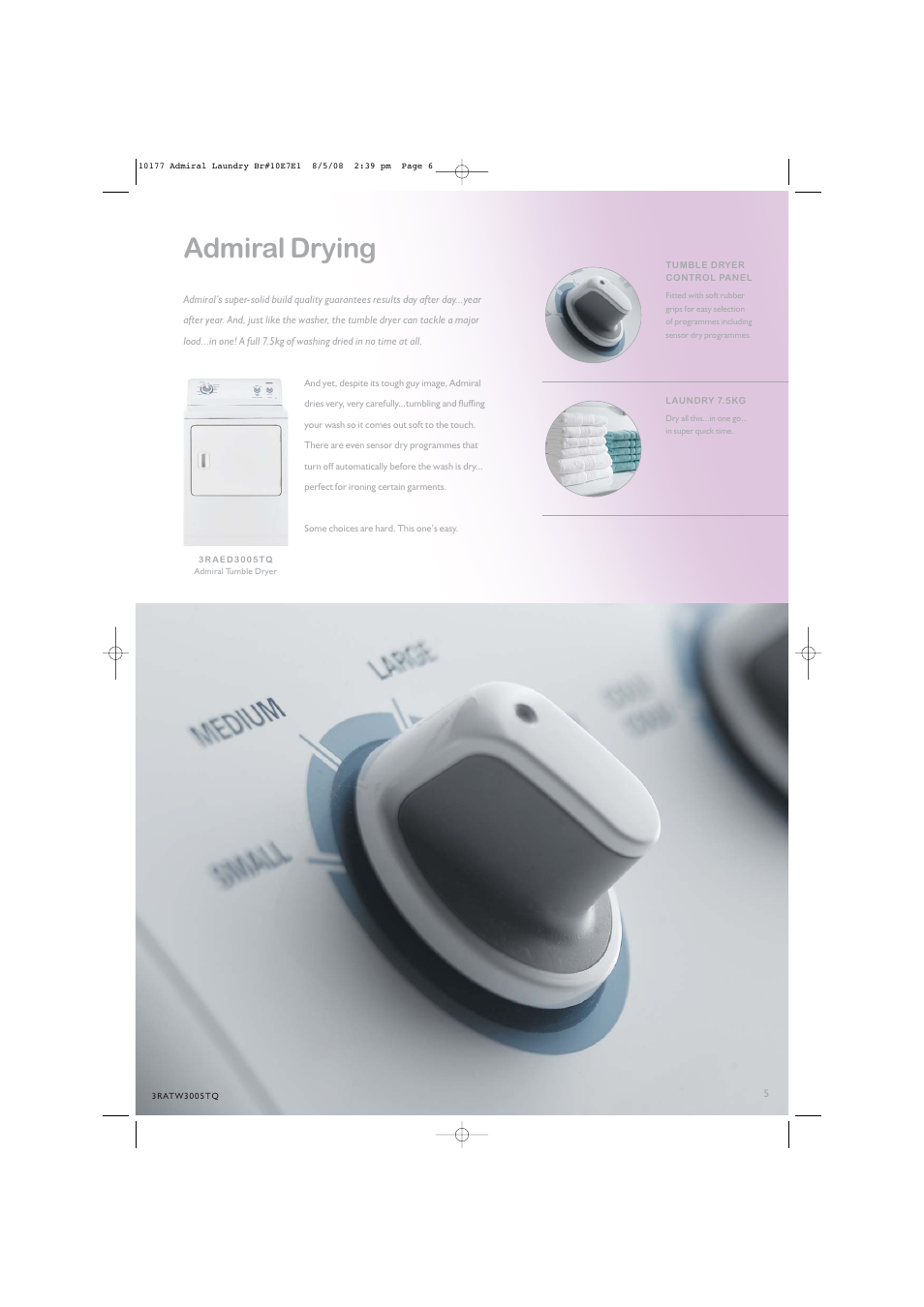 Admiral drying | Admiral 3RATW3005TQ User Manual | Page 5 / 7