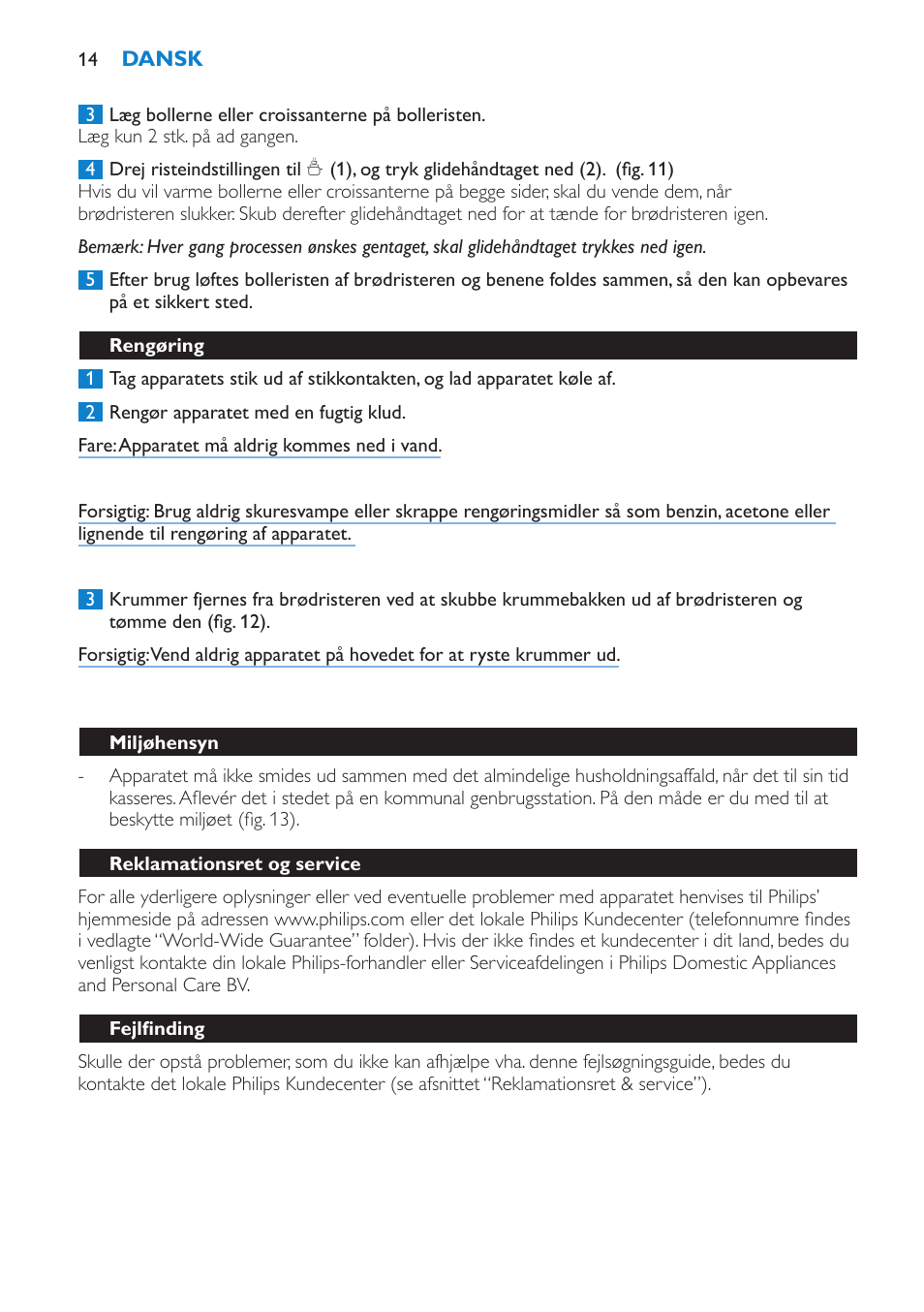 Philips Toaster User Manual | Page 14 / 60