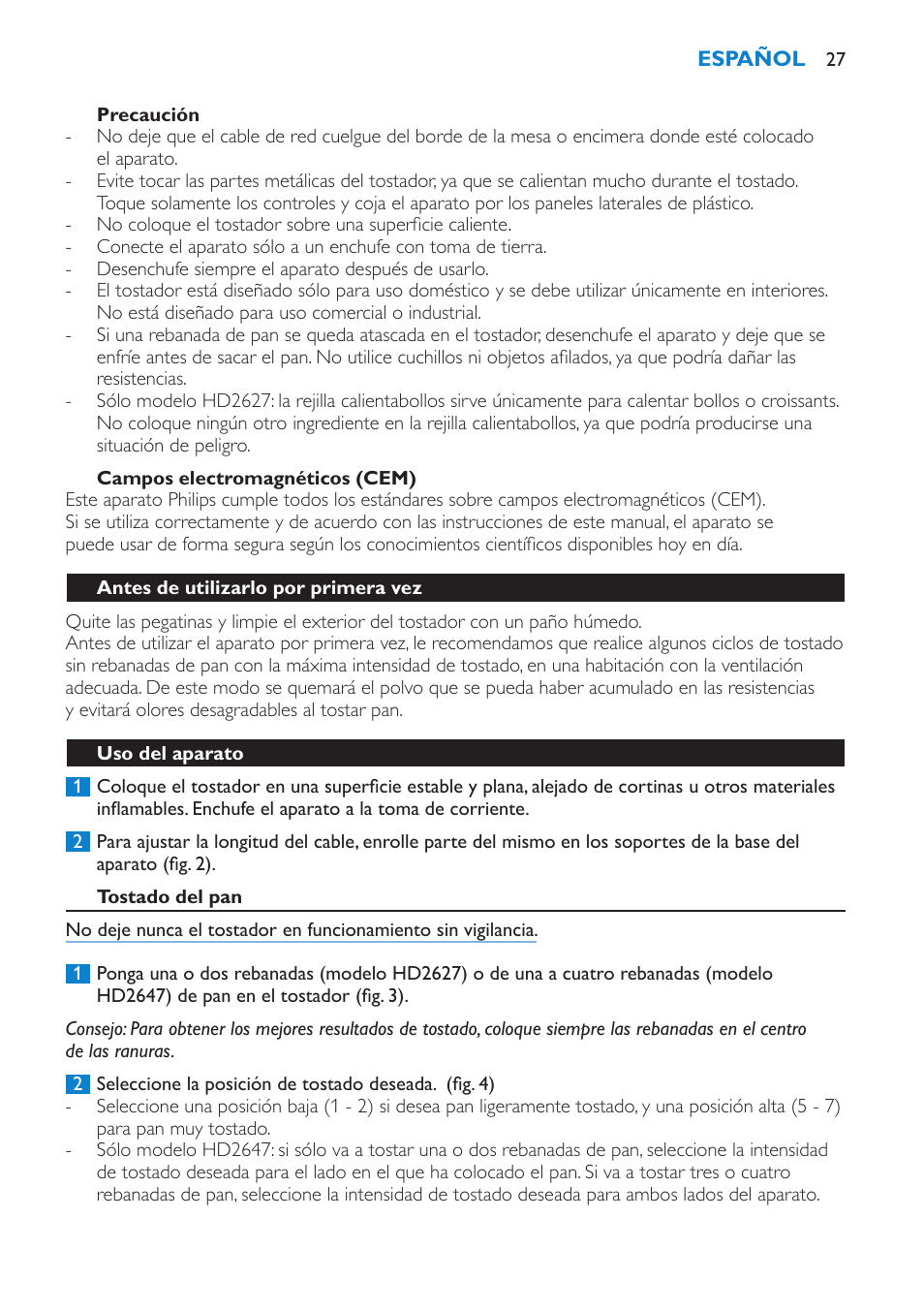 Philips Toaster User Manual | Page 27 / 60