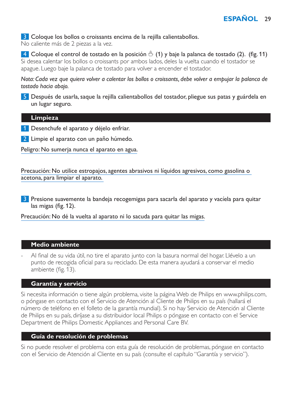 Philips Toaster User Manual | Page 29 / 60