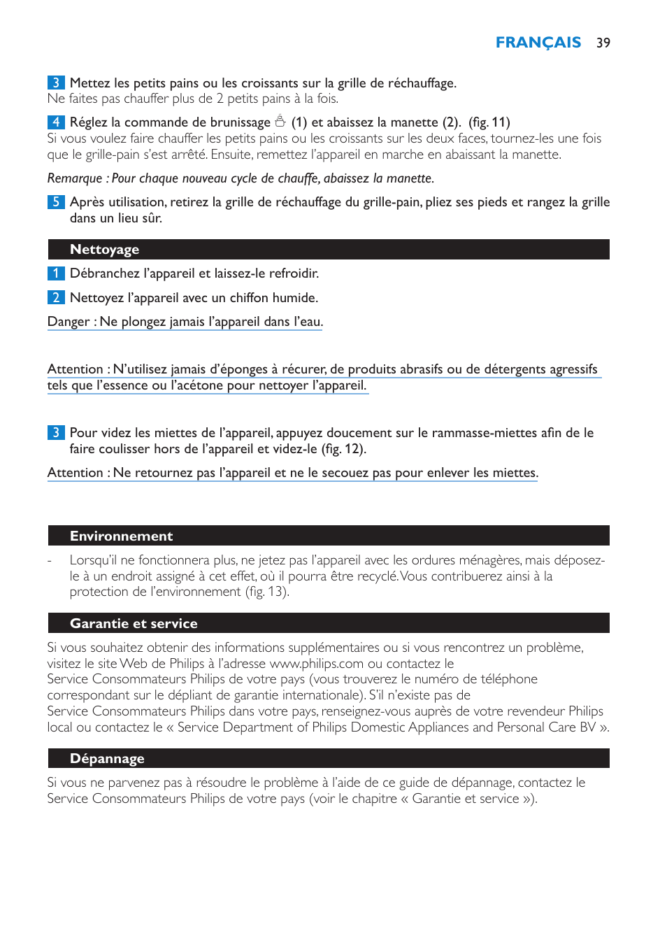 Philips Toaster User Manual | Page 39 / 60