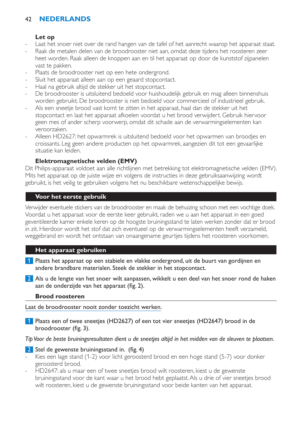 Philips Toaster User Manual | Page 42 / 60