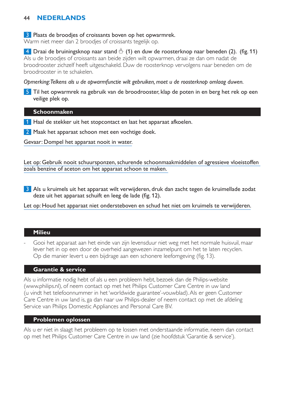 Philips Toaster User Manual | Page 44 / 60
