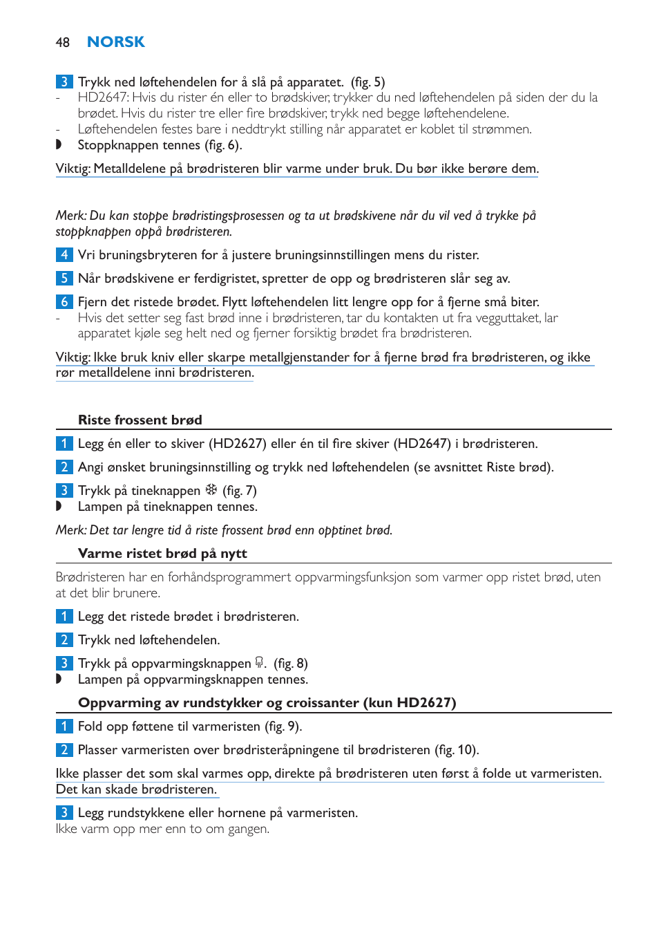 Philips Toaster User Manual | Page 48 / 60