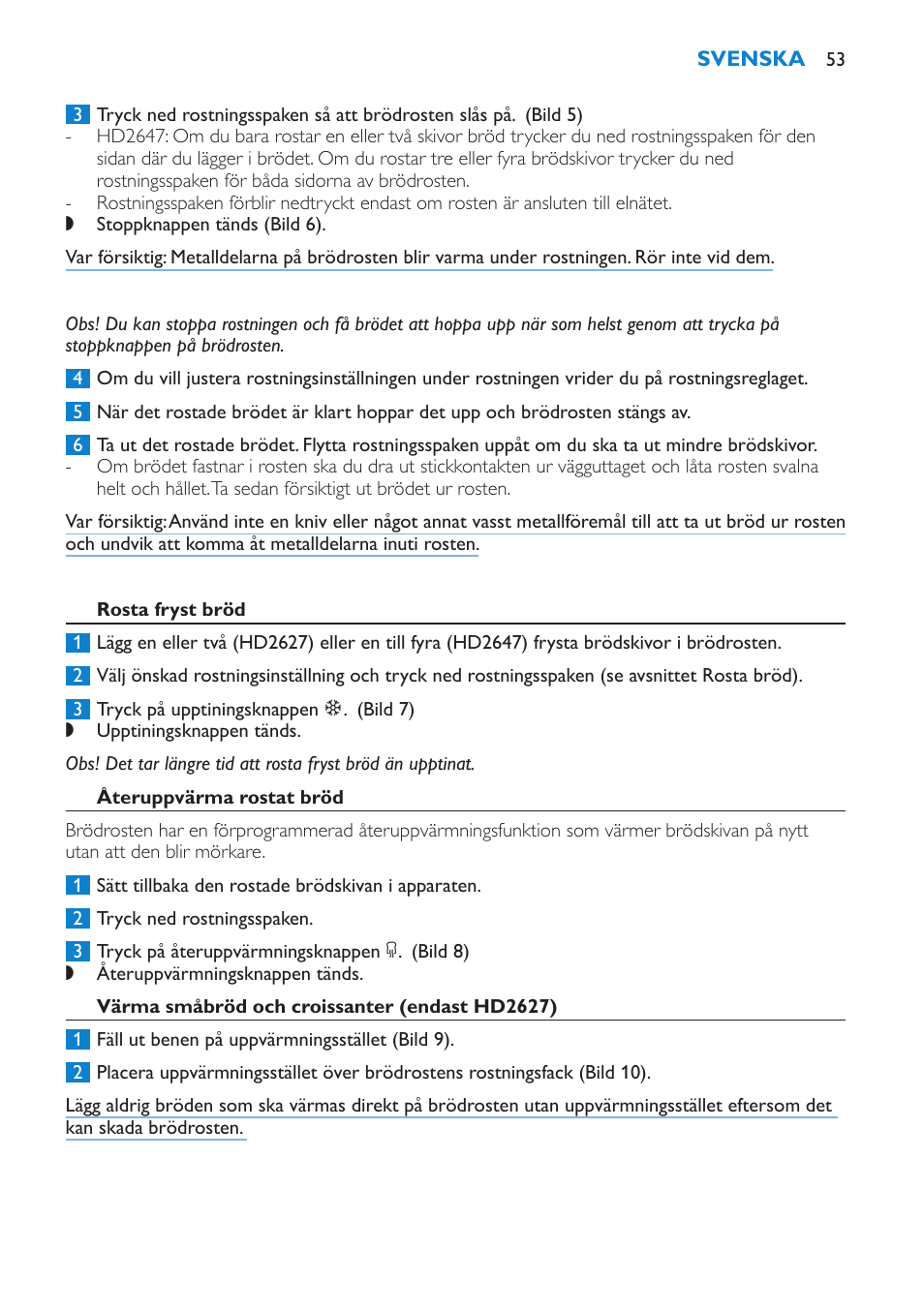 Philips Toaster User Manual | Page 53 / 60