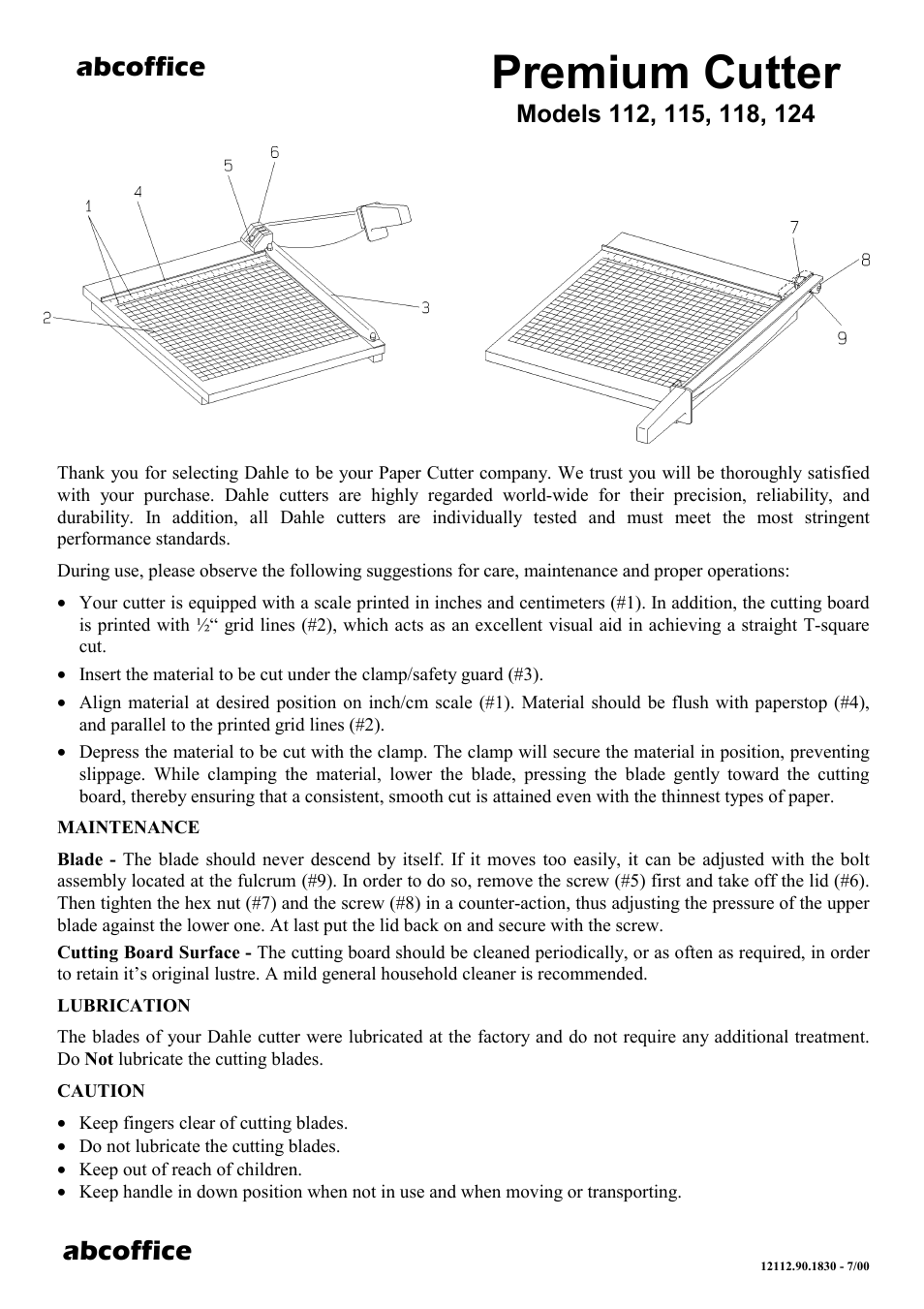 ABC Office 118 User Manual | 1 page