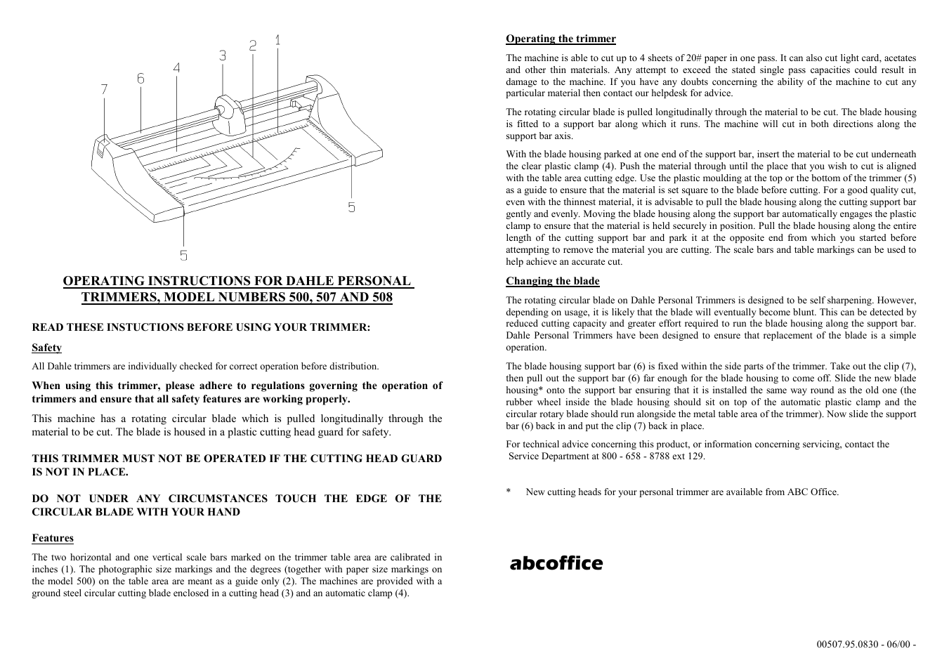 ABC Office DAHLE 507 User Manual | 1 page