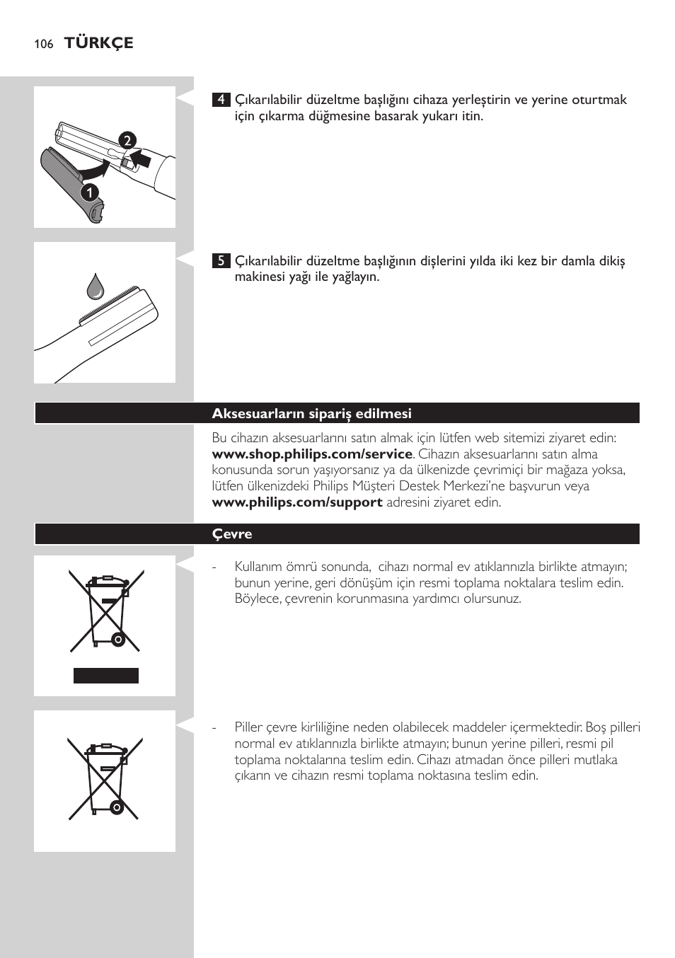 Philips Präzisionstrimmer User Manual | Page 106 / 108