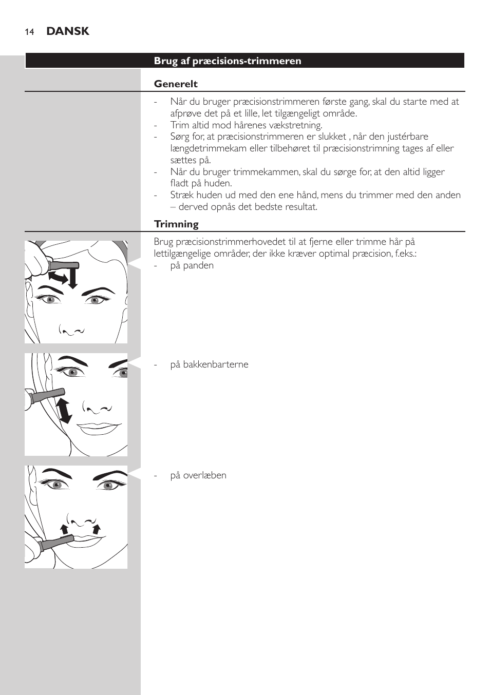 Philips Präzisionstrimmer User Manual | Page 14 / 108