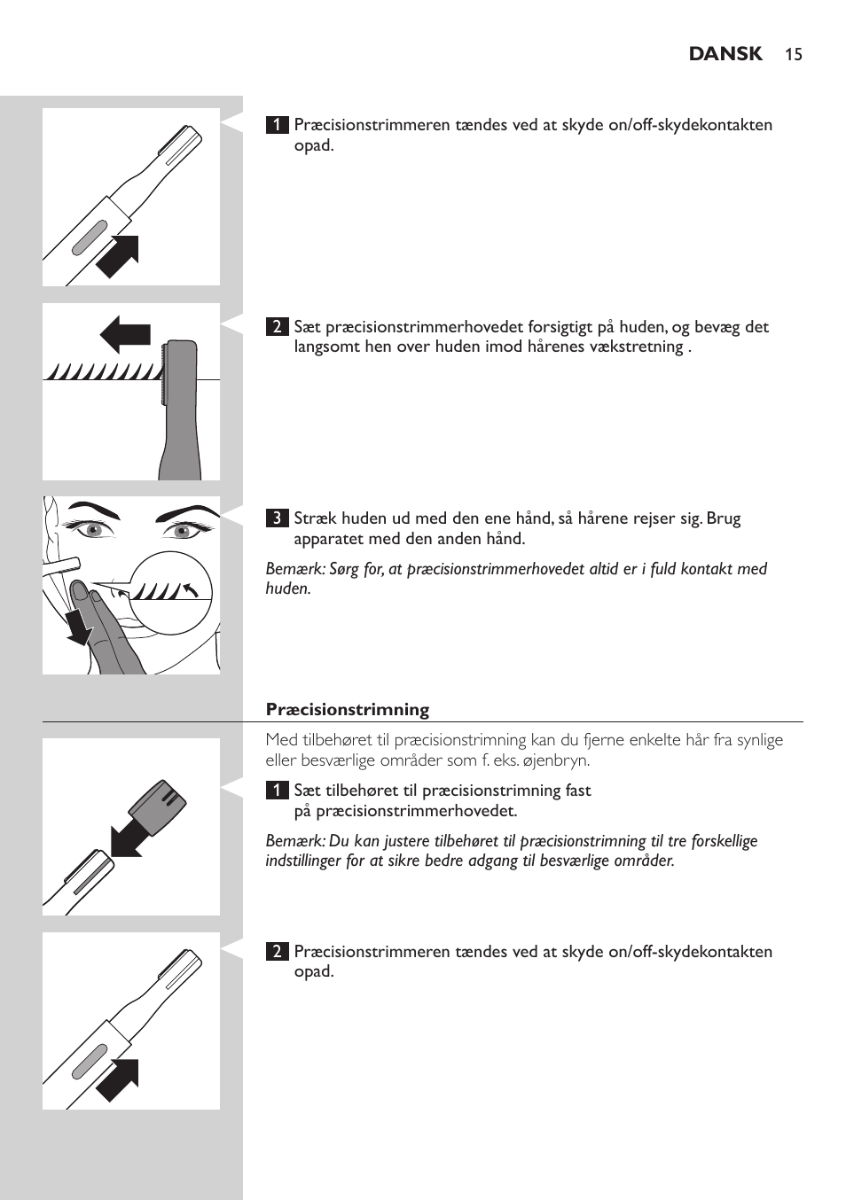 Philips Präzisionstrimmer User Manual | Page 15 / 108