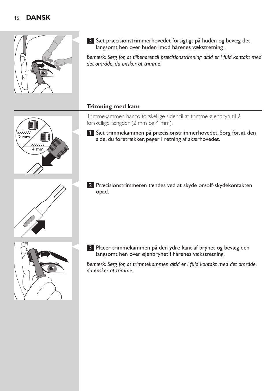 Philips Präzisionstrimmer User Manual | Page 16 / 108