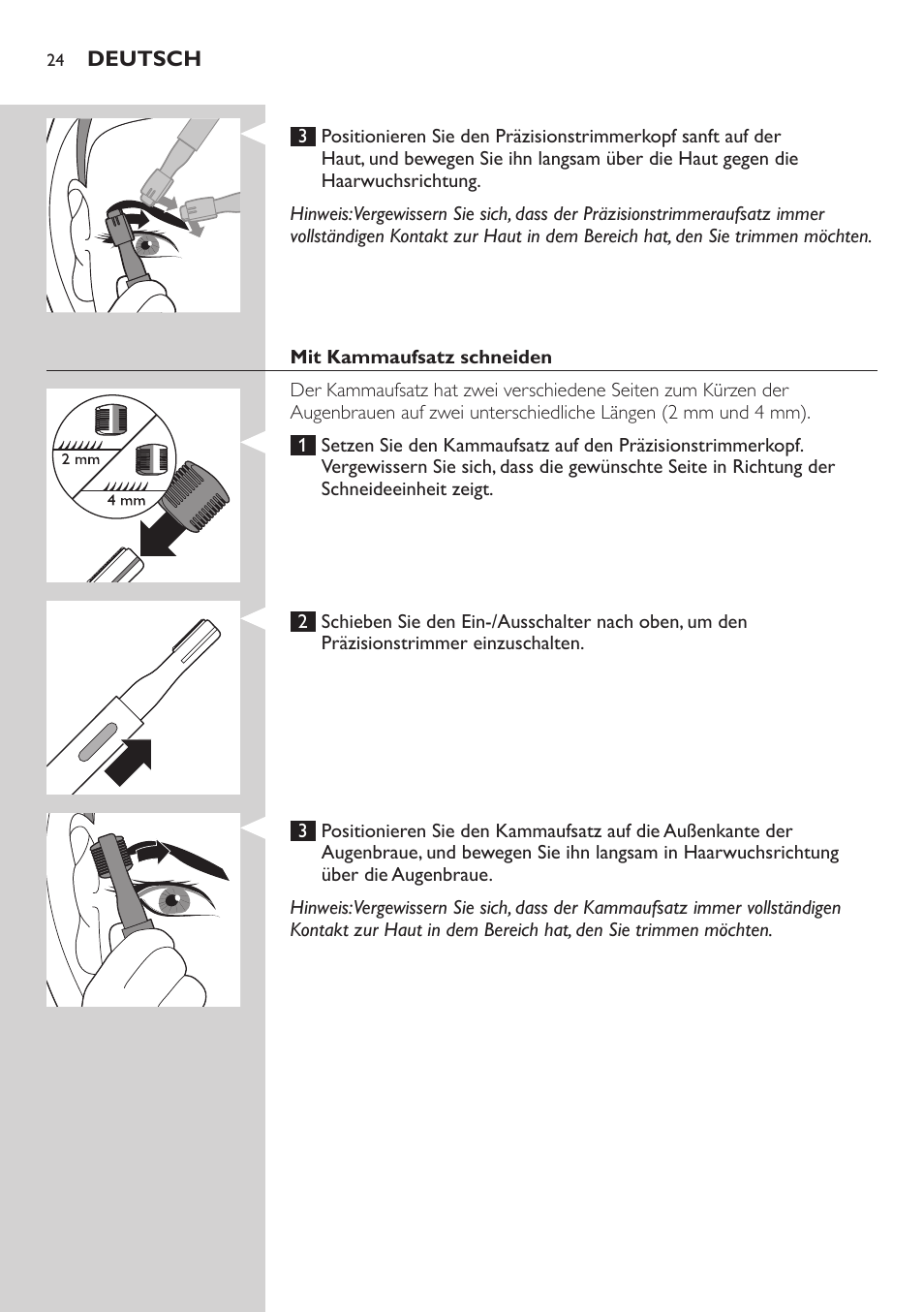 Philips Präzisionstrimmer User Manual | Page 24 / 108