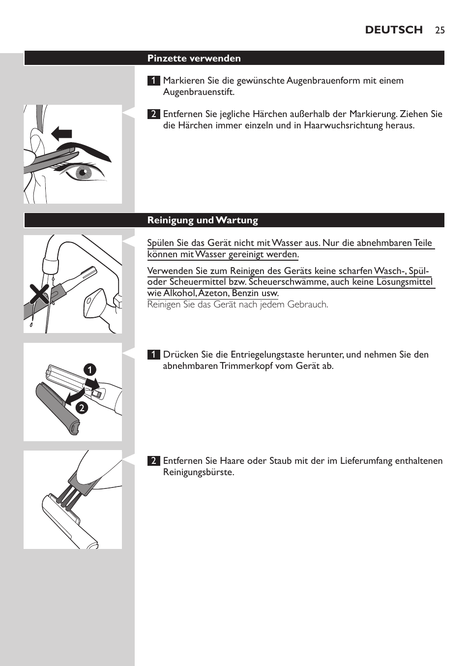 Philips Präzisionstrimmer User Manual | Page 25 / 108