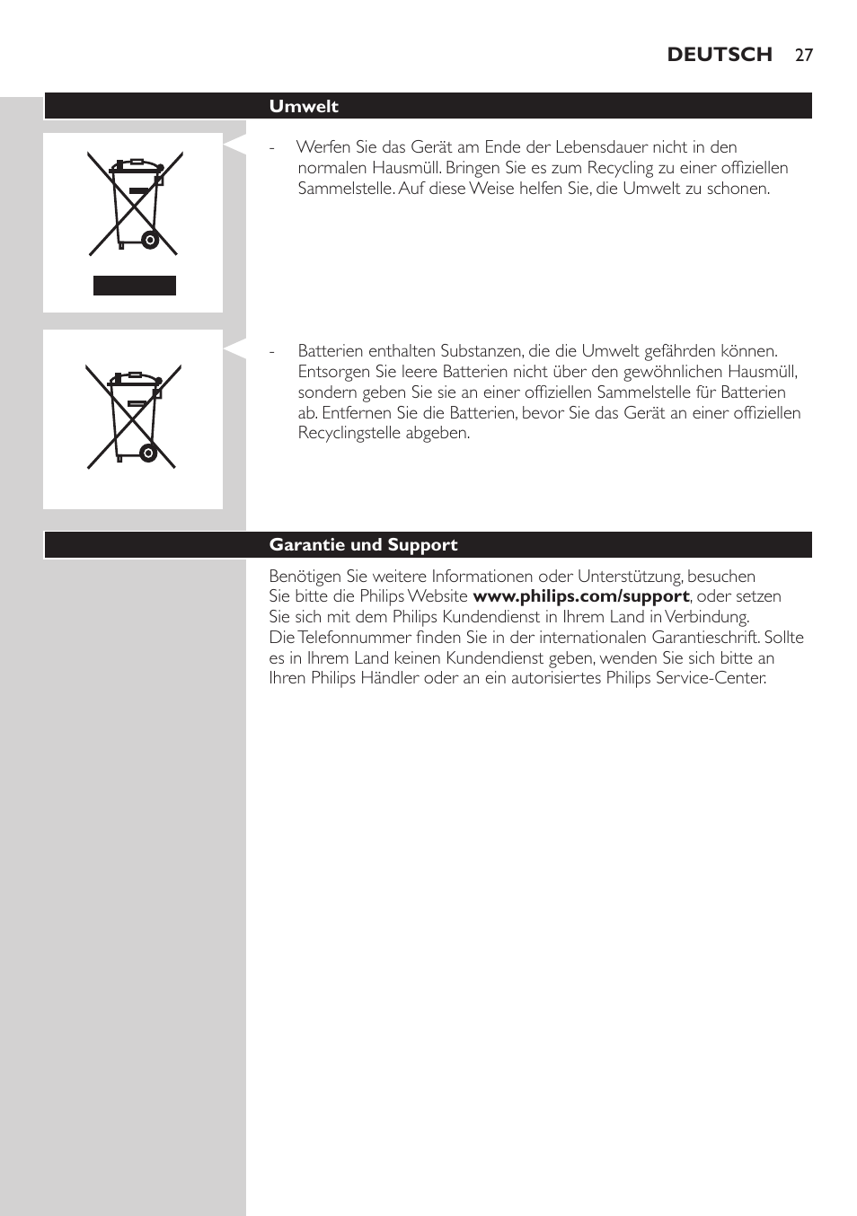 Philips Präzisionstrimmer User Manual | Page 27 / 108