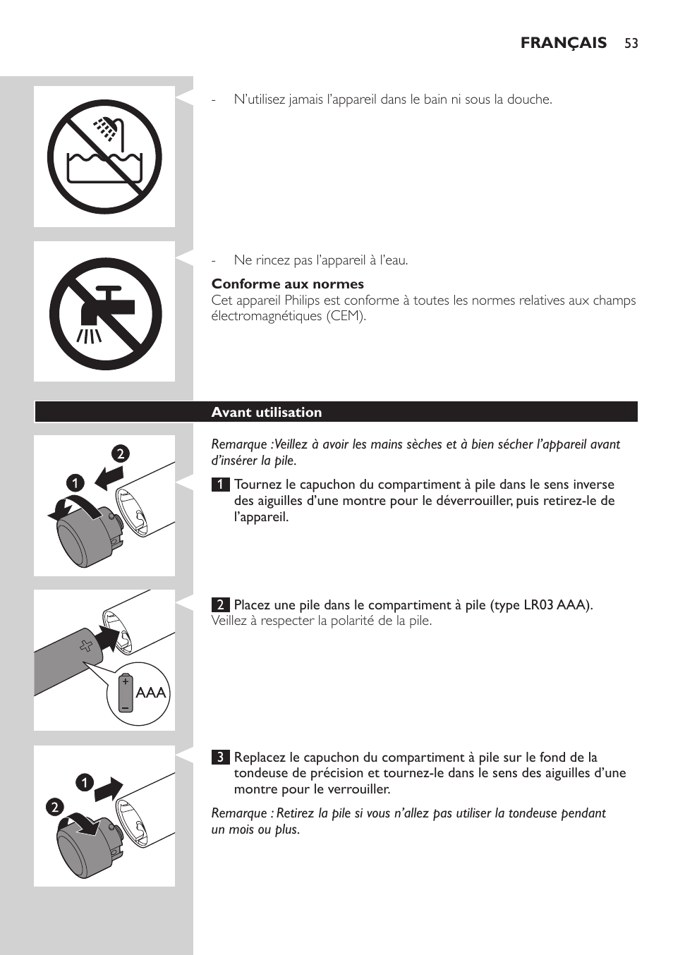 Philips Präzisionstrimmer User Manual | Page 53 / 108