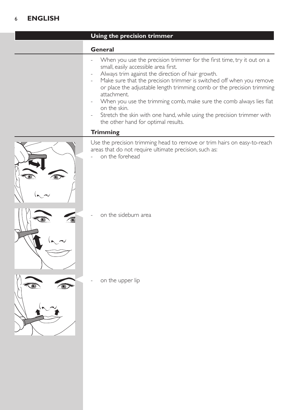 Philips Präzisionstrimmer User Manual | Page 6 / 108