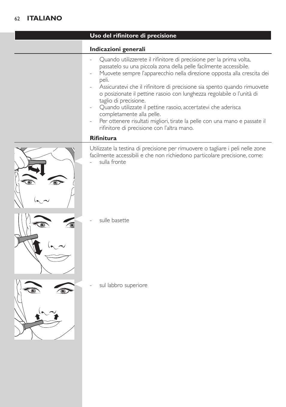 Philips Präzisionstrimmer User Manual | Page 62 / 108