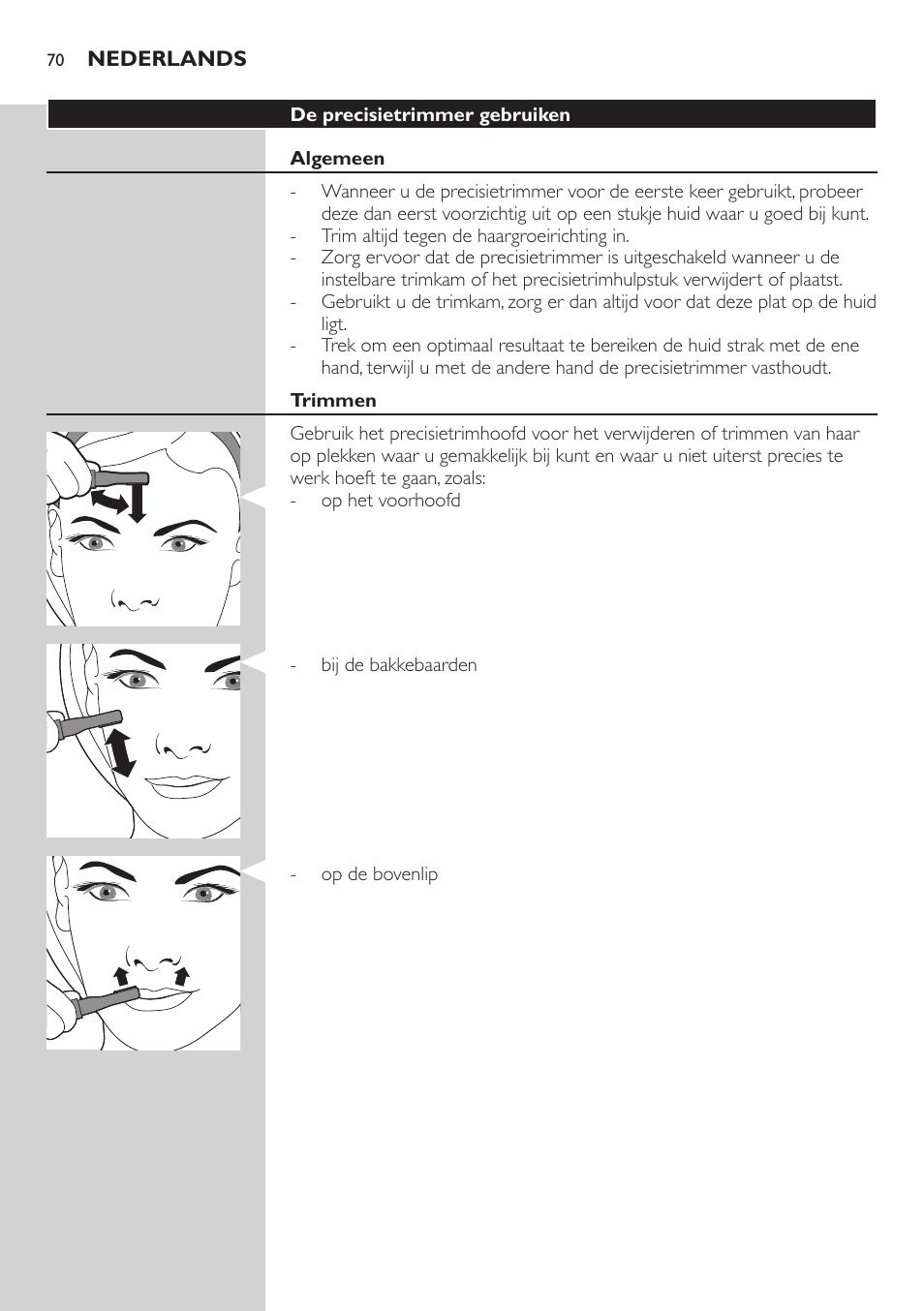 Philips Präzisionstrimmer User Manual | Page 70 / 108