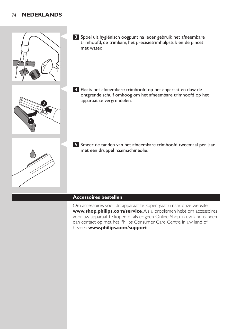 Philips Präzisionstrimmer User Manual | Page 74 / 108