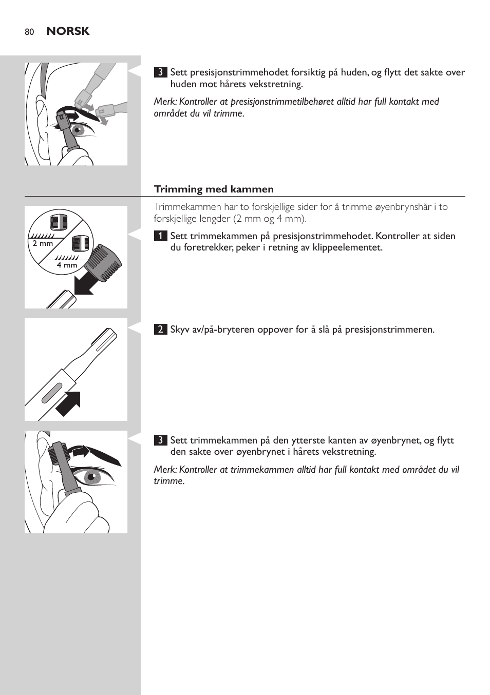 Philips Präzisionstrimmer User Manual | Page 80 / 108