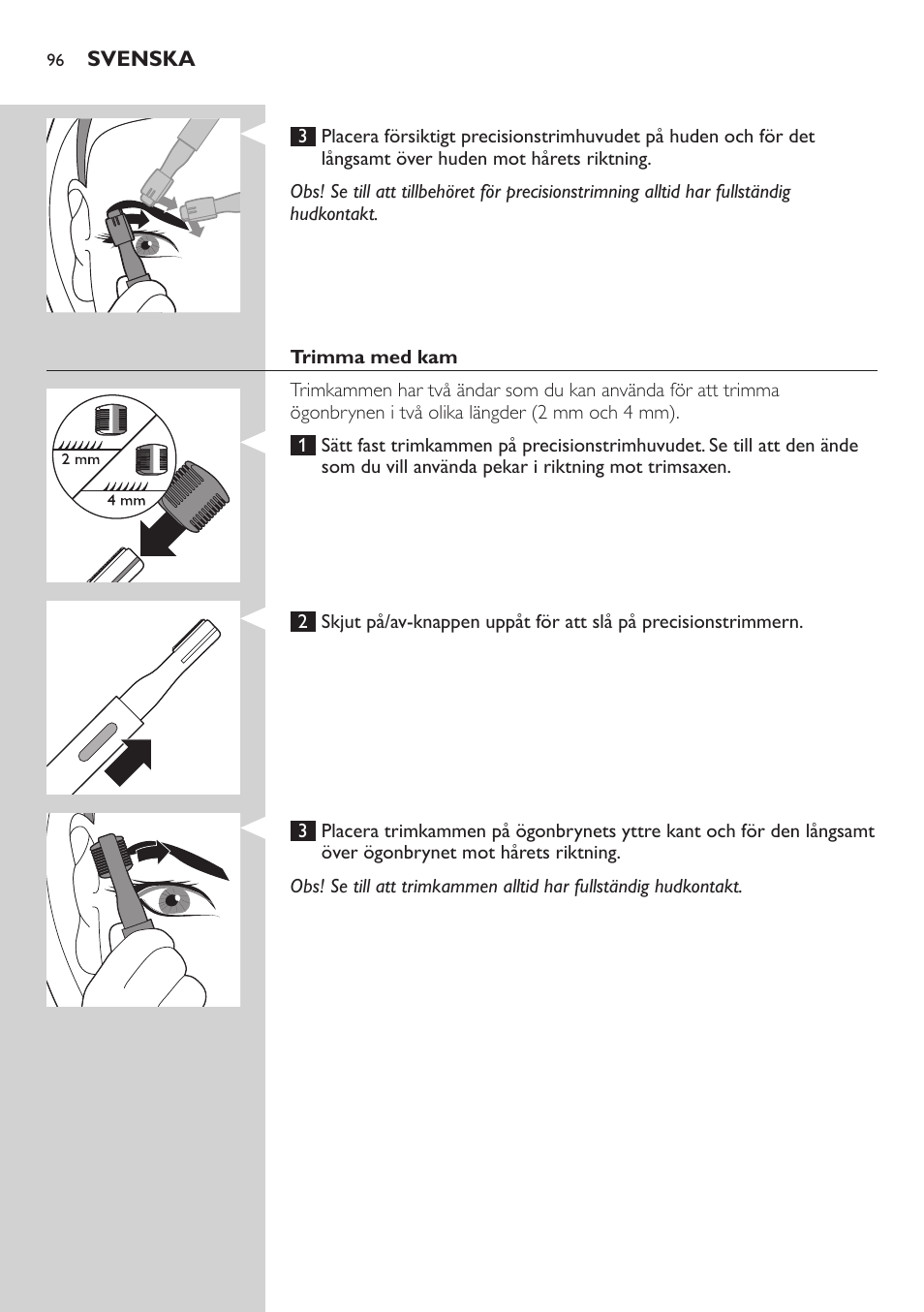 Philips Präzisionstrimmer User Manual | Page 96 / 108