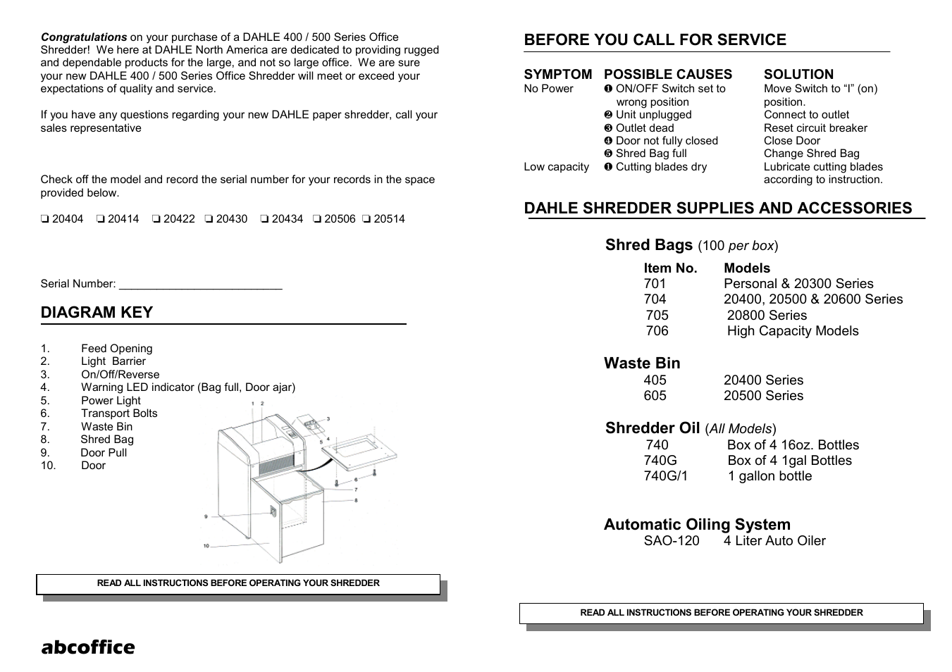 Abcoffice | ABC Office 20400 Series User Manual | Page 2 / 4