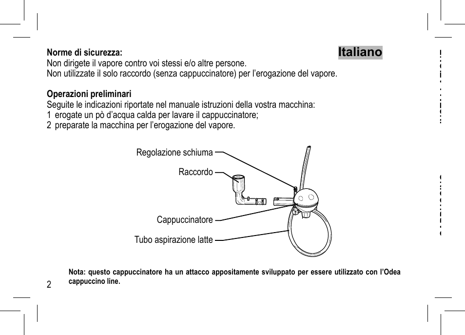 Italiano | Philips Saeco Odea Kaffeevollautomat User Manual | Page 2 / 28