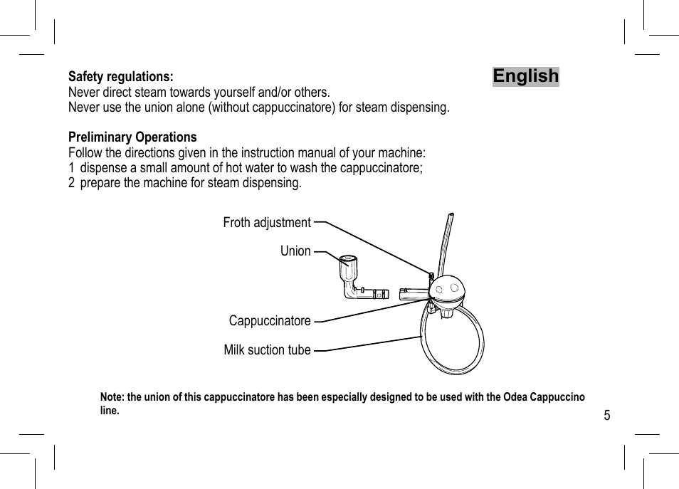 English | Philips Saeco Odea Kaffeevollautomat User Manual | Page 5 / 28