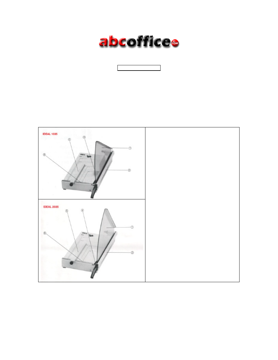 ABC Office IDEAL 1110 User Manual | 3 pages