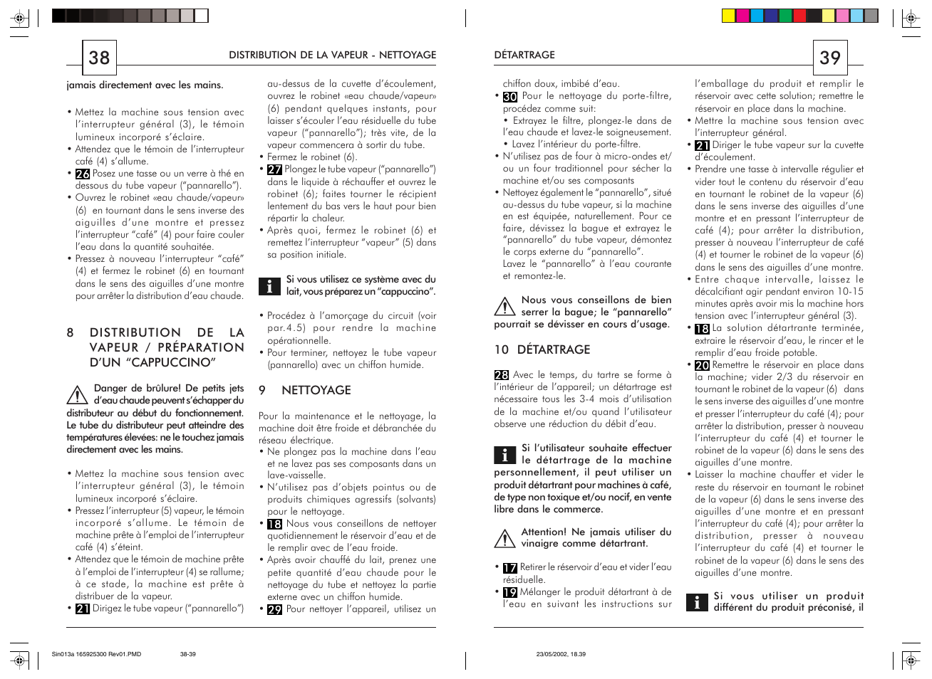 Philips Saeco Via Veneto Siebträger-Espressomaschine User Manual | Page 20 / 47