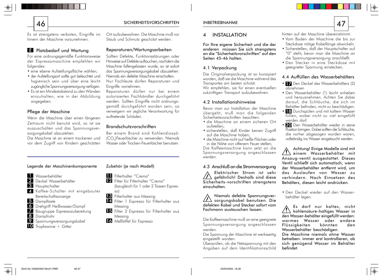 Philips Saeco Via Veneto Siebträger-Espressomaschine User Manual | Page 24 / 47