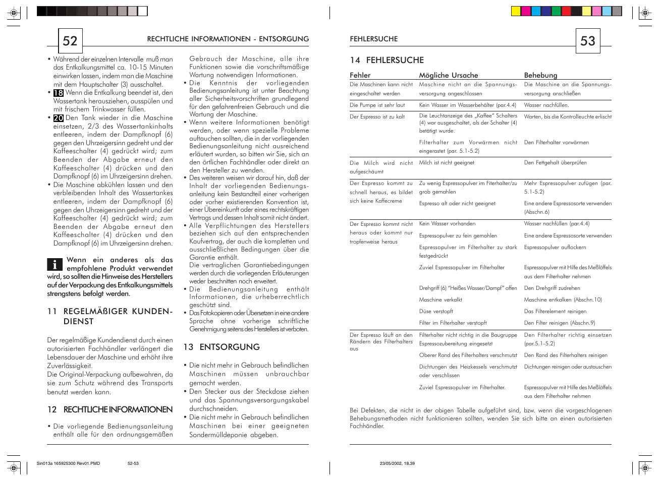 Philips Saeco Via Veneto Siebträger-Espressomaschine User Manual | Page 27 / 47