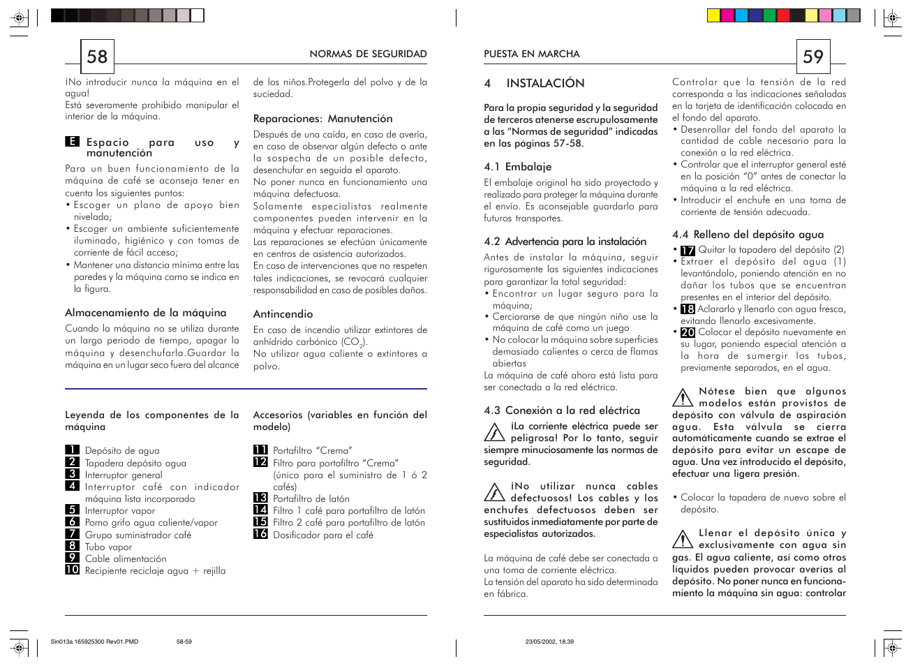 Philips Saeco Via Veneto Siebträger-Espressomaschine User Manual | Page 30 / 47