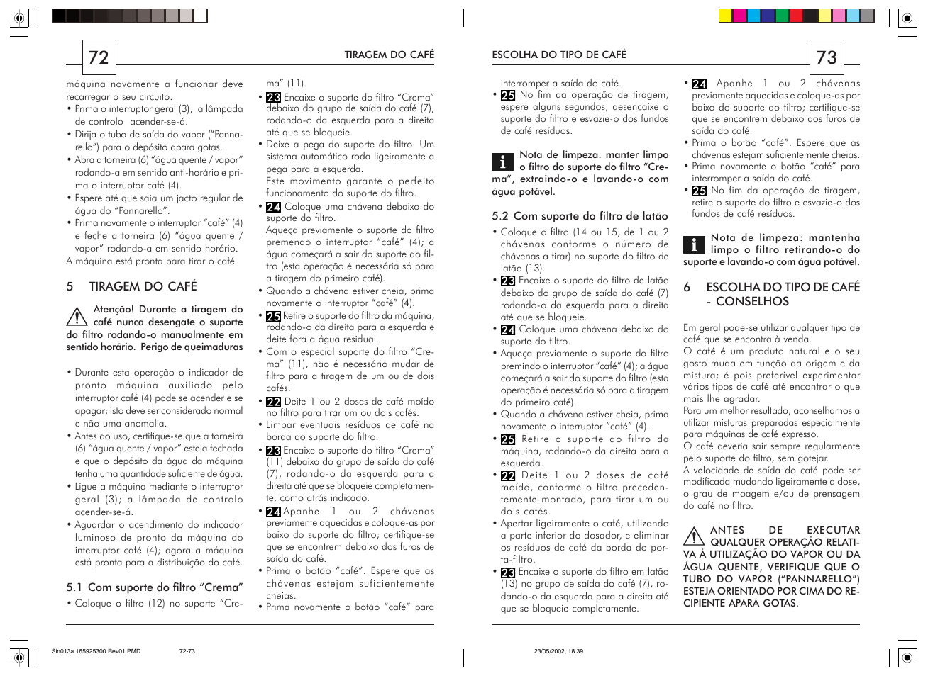 Philips Saeco Via Veneto Siebträger-Espressomaschine User Manual | Page 37 / 47