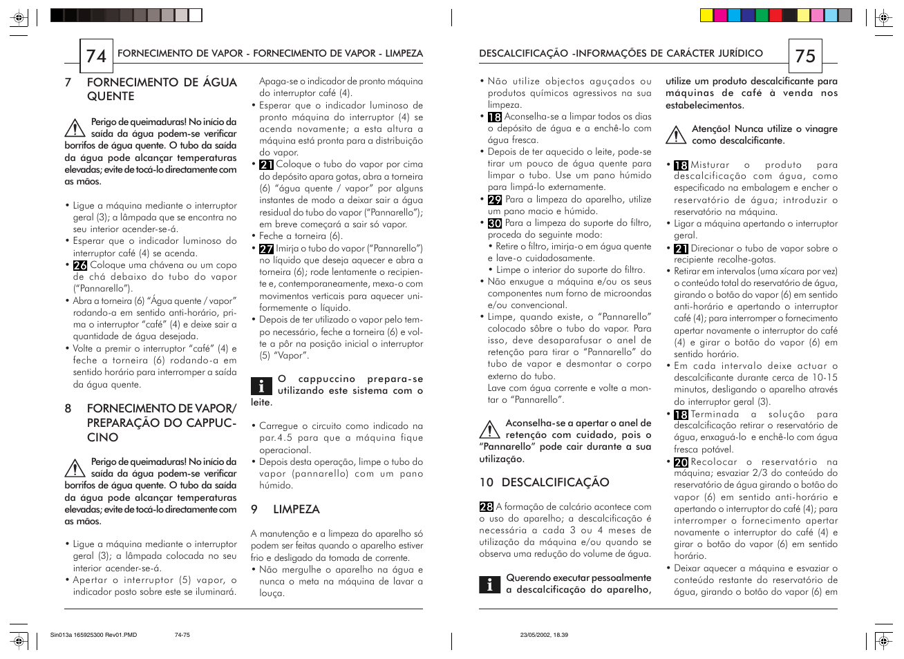 Philips Saeco Via Veneto Siebträger-Espressomaschine User Manual | Page 38 / 47