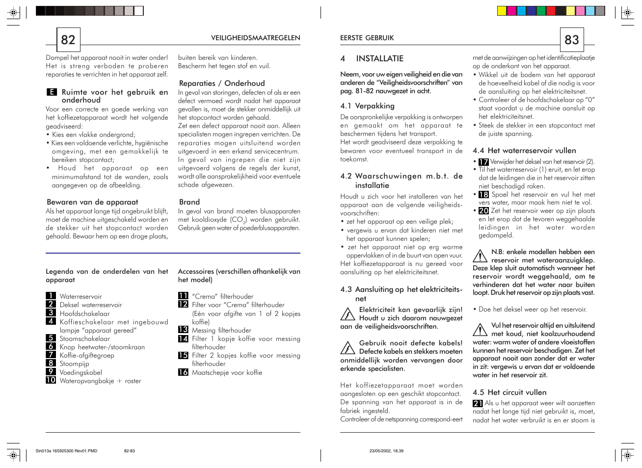 Philips Saeco Via Veneto Siebträger-Espressomaschine User Manual | Page 42 / 47