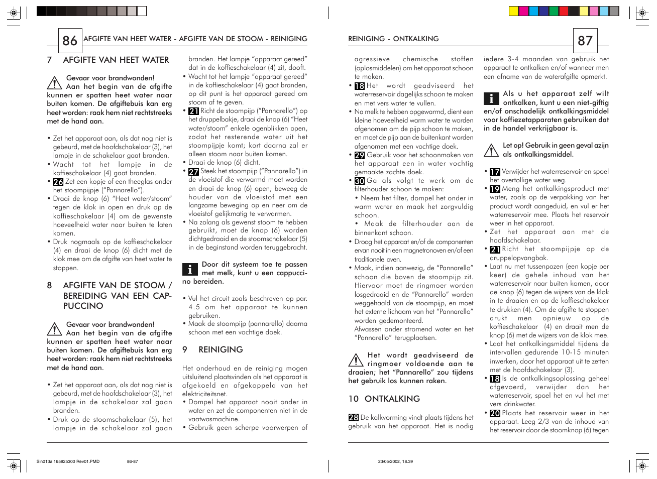 Philips Saeco Via Veneto Siebträger-Espressomaschine User Manual | Page 44 / 47