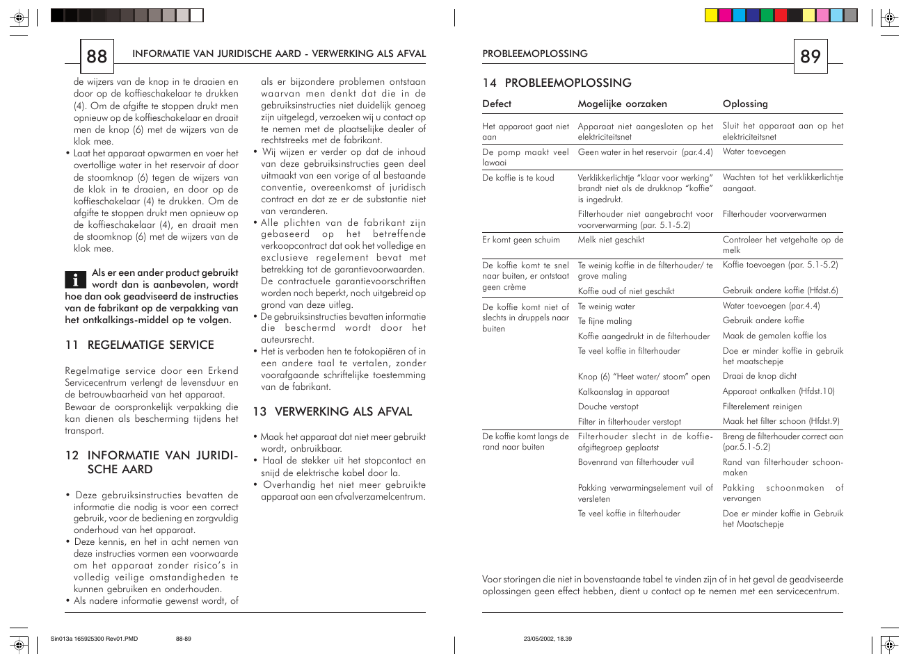 Philips Saeco Via Veneto Siebträger-Espressomaschine User Manual | Page 45 / 47