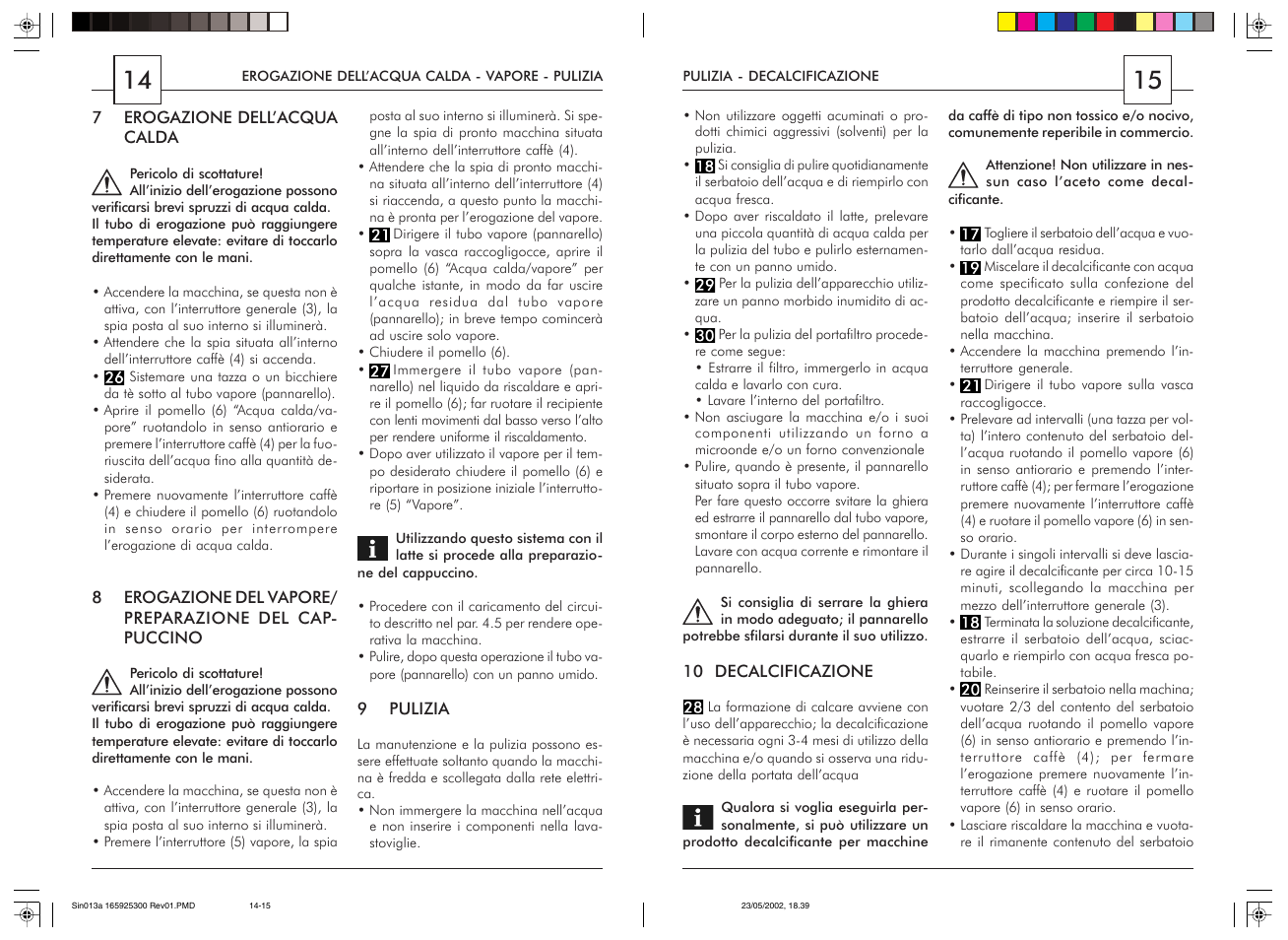 Philips Saeco Via Veneto Siebträger-Espressomaschine User Manual | Page 8 / 47