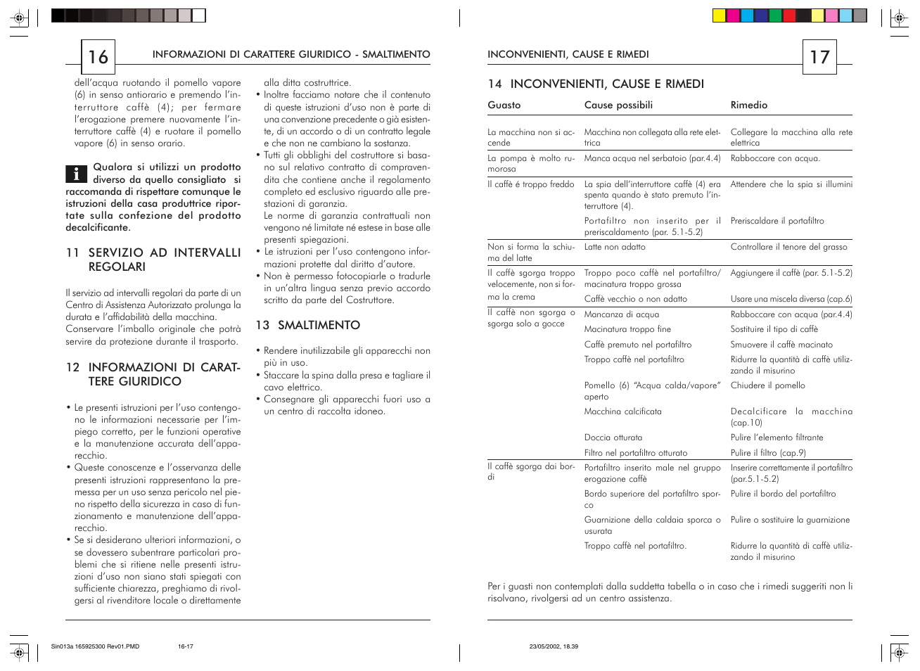Philips Saeco Via Veneto Siebträger-Espressomaschine User Manual | Page 9 / 47