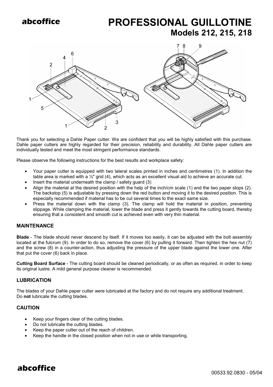 ABC Office Dahle 212 User Manual | 1 page